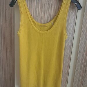 Elie Tahari Wool Yellow Ribbed Tank Top